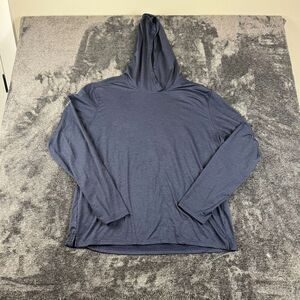 Nathan Running Hoodie Pullover Men's XL Navy Blue Thumbholes Outdoor
